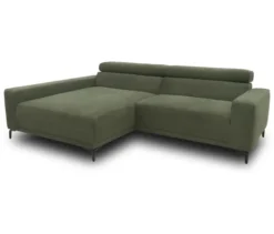 DOMO Sofa »Malmö«, Longchair links, mit Kopfteilverstellung, grün