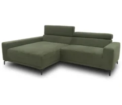 DOMO Sofa »Malmö«, Longchair links, mit Kopfteilverstellung, grün