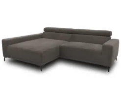 DOMO Sofa »Malmö«, Longchair links, mit Kopfteilverstellung, grau