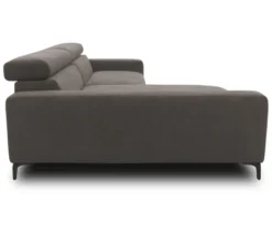 DOMO Sofa »Malmö«, Longchair links, mit Kopfteilverstellung, grau