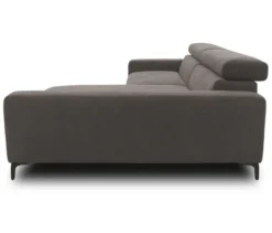 DOMO Sofa »Malmö«, Longchair rechts, mit Kopfteilverstellung, grau