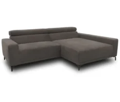 DOMO Sofa »Malmö«, Longchair rechts, mit Kopfteilverstellung, grau