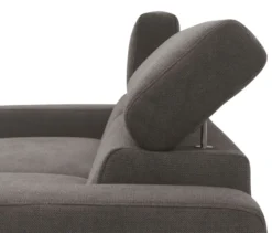 DOMO Sofa »Malmö«, Longchair rechts, mit Kopfteilverstellung, grau
