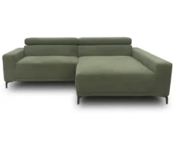 DOMO Sofa »Malmö«, Longchair rechts, mit Kopfteilverstellung, grün