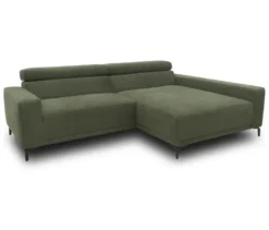 DOMO Sofa »Malmö«, Longchair rechts, mit Kopfteilverstellung, grün