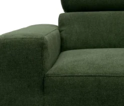 DOMO Sofa »Malmö«, Longchair rechts, mit Kopfteilverstellung, grün/holz