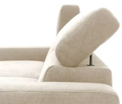DOMO Sofa »Malmö«, Longchair rechts, mit Kopfteilverstellung, creme