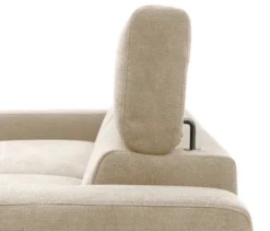 DOMO Sofa »Malmö«, Longchair rechts, mit Kopfteilverstellung, creme