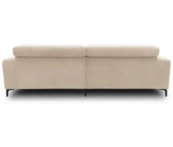 DOMO Sofa »Malmö«, Longchair rechts, mit Kopfteilverstellung, creme