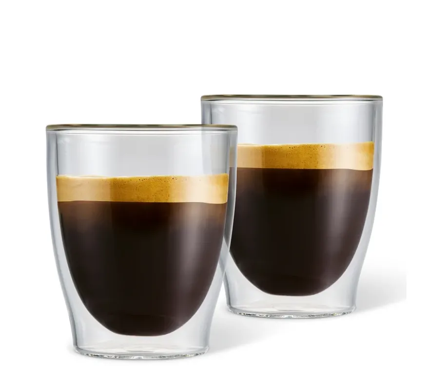 2 Doppelwandige Caffè Crema Gläser