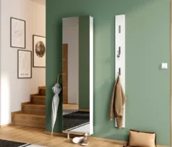 Drehschrank mit Ganzkörperspiegel, weiß