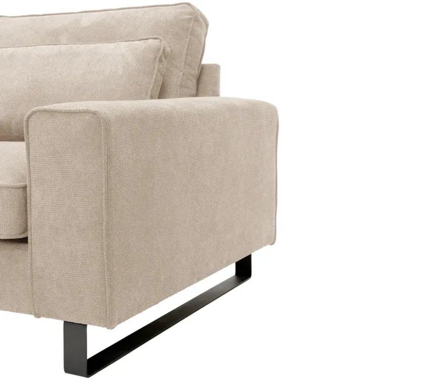 Ecksofa links mit Sofa 2,5-Sitzer rechts »Veluno«, beige