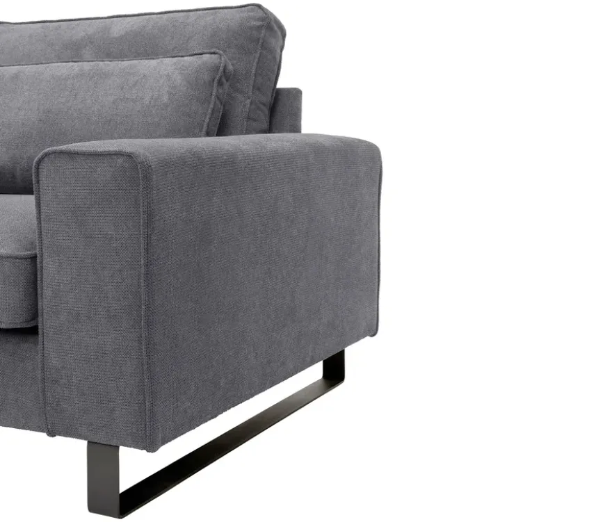 Ecksofa links mit Sofa 2,5-Sitzer rechts »Veluno«, grau