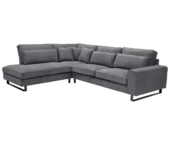 Ecksofa links mit Sofa 2,5-Sitzer rechts »Veluno«, grau