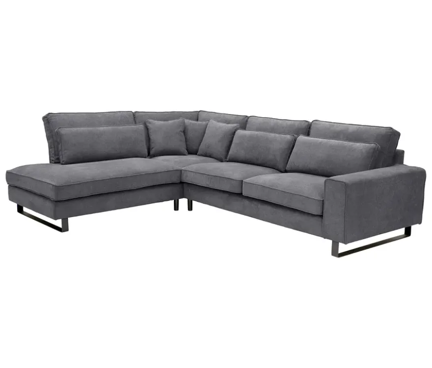 Ecksofa links mit Sofa 2,5-Sitzer rechts »Veluno«, grau