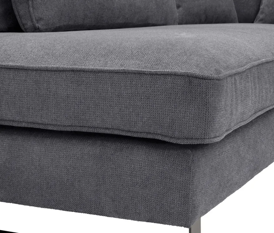 Ecksofa links mit Sofa 2,5-Sitzer rechts »Veluno«, grau