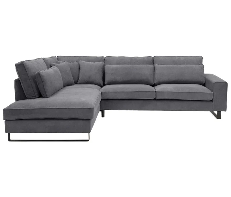 Ecksofa links mit Sofa 2,5-Sitzer rechts »Veluno«, grau