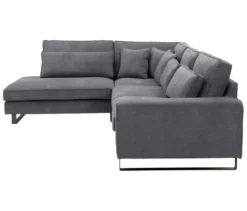 Ecksofa links mit Sofa 2,5-Sitzer rechts »Veluno«, grau