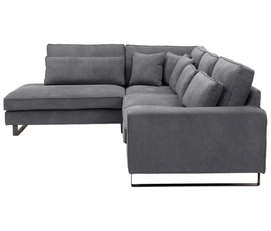 Ecksofa links mit Sofa 2,5-Sitzer rechts »Veluno«, grau