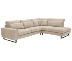 Ecksofa rechts mit Sofa 2,5-Sitzer links »Veluno«, beige