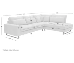 Ecksofa rechts mit Sofa 2,5-Sitzer links »Veluno«, beige