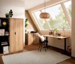 Elektrischer Schreibtisch »Emmik L138«, weißeiche