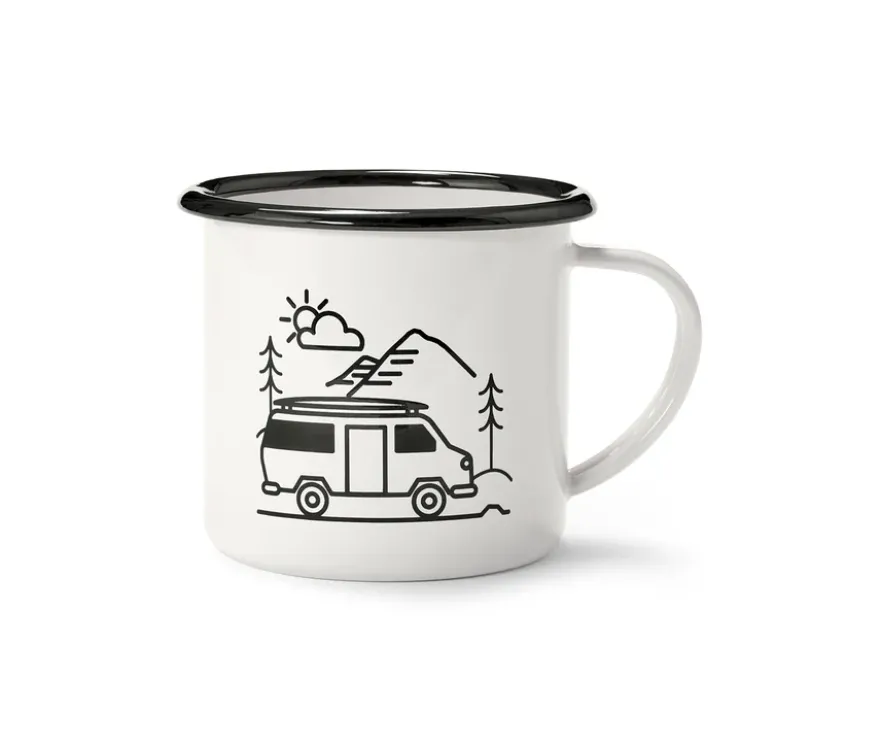 Emaille-Kaffeebecher Camping, 380 ml