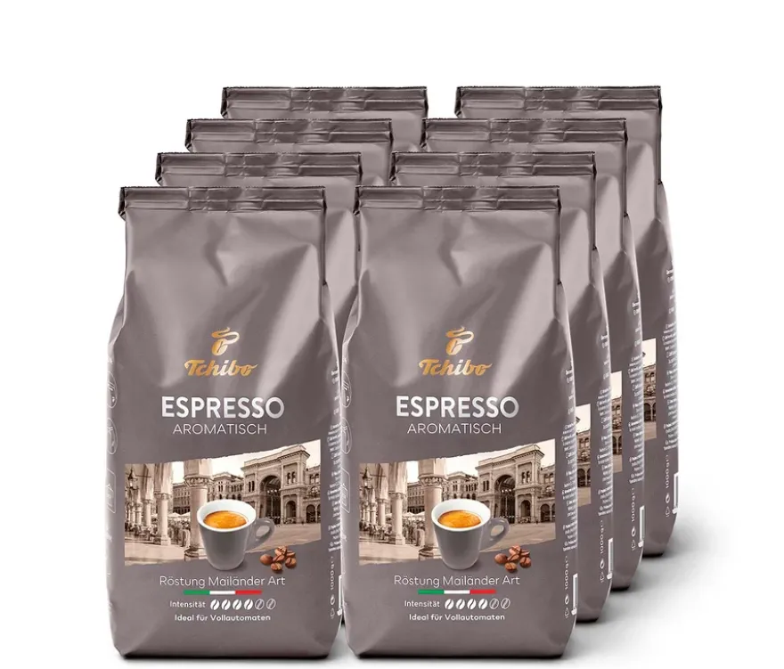 Espresso Aromatisch - 8 x 1 kg Ganze Bohne