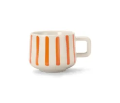 2 Espressotassen mit Untertassen, Streifen