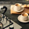 2 Espressotassen mit Untertassen, Beige