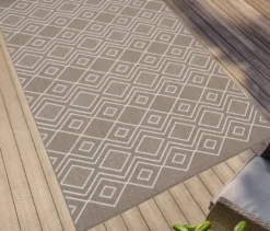 Faltbarer Outdoor-Teppich »Diamond Rhythm«, 240 x 340 cm, braun