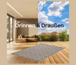 Faltbarer Outdoor-Teppich »Diamond Rhythm«, 240 x 340 cm, braun