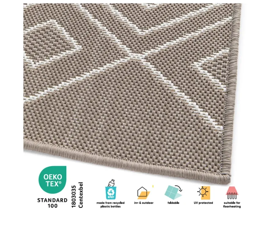 Faltbarer Outdoor-Teppich »Diamond Rhythm«, 280 x 400 cm, braun