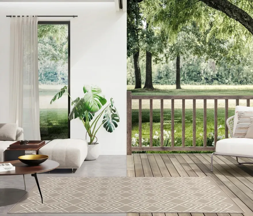 Faltbarer Outdoor-Teppich »Diamond Rhythm«, 280 x 400 cm, braun