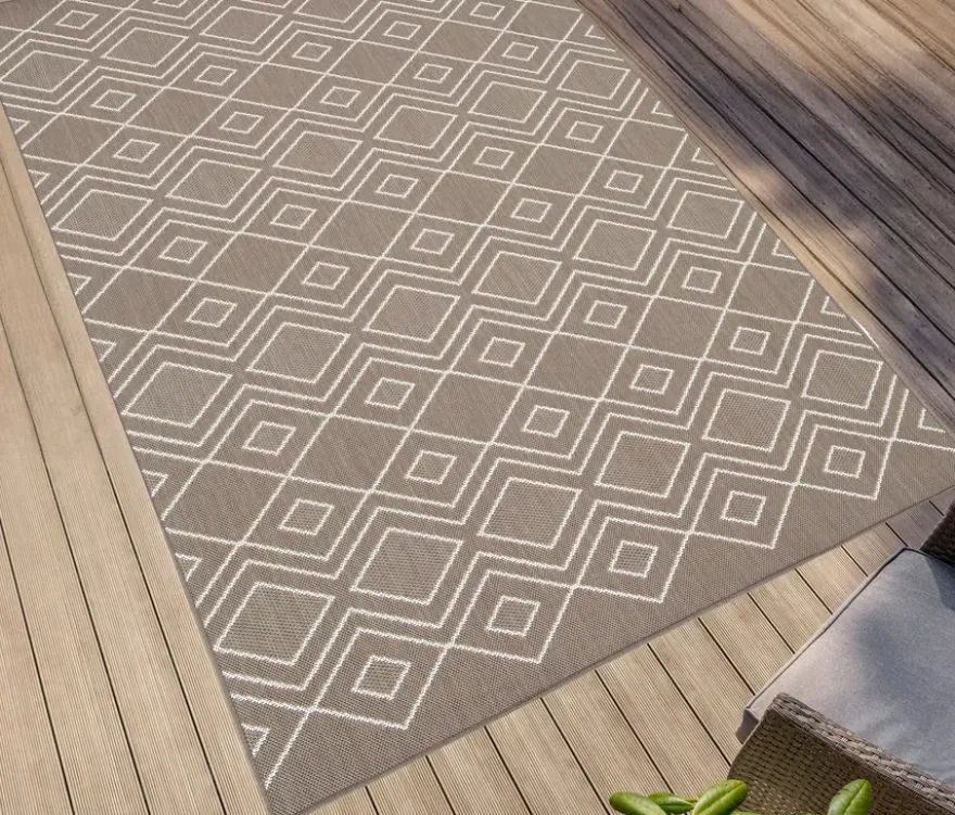Faltbarer Outdoor-Teppich »Diamond Rhythm«, 280 x 400 cm, braun