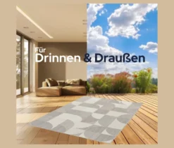 Faltbarer Outdoor-Teppich im geometrischem Design, 240 x 340