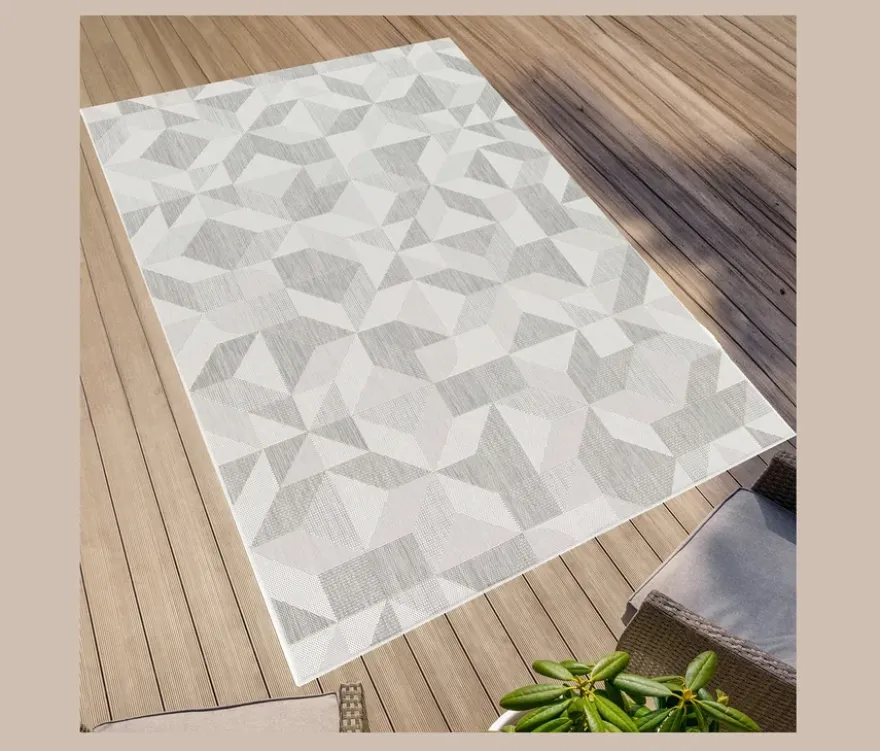 Faltbarer Outdoor-Teppich im Mosaik-Design, 240 x 340