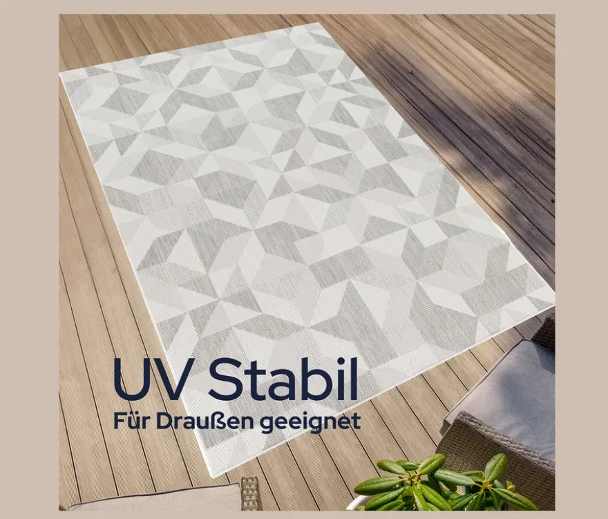 Faltbarer Outdoor-Teppich im Mosaik-Design, 280 x 400