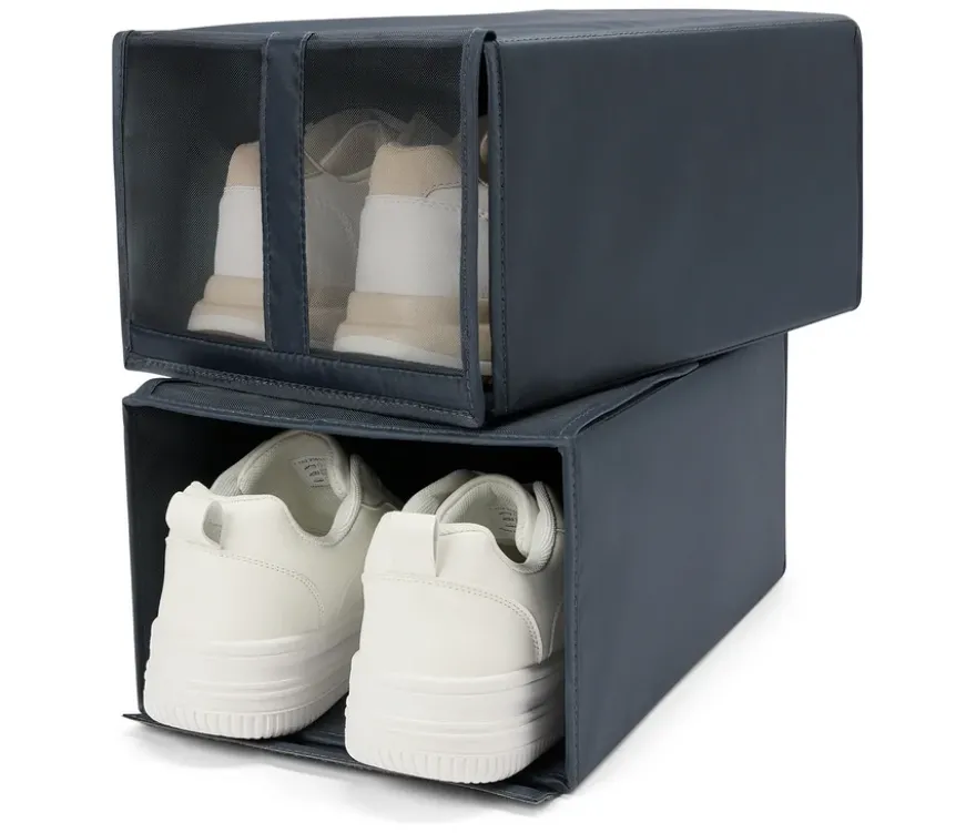 2 faltbare Schuhboxen