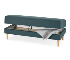 Federkern-Eckschlafsofa »Just Relax« mit Stauraumbank, blau-grau