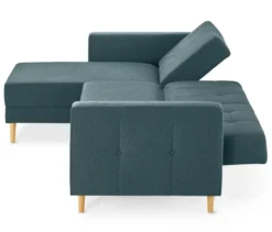 Federkern-Eckschlafsofa »Just Relax« mit Stauraumbank, blau-grau