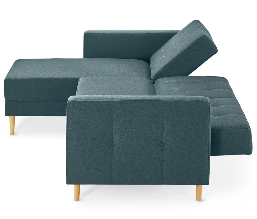 Federkern-Eckschlafsofa »Just Relax« mit Stauraumbank, blau-grau