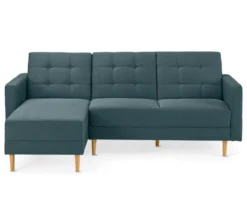 Federkern-Eckschlafsofa »Just Relax« mit Stauraumbank, blau-grau