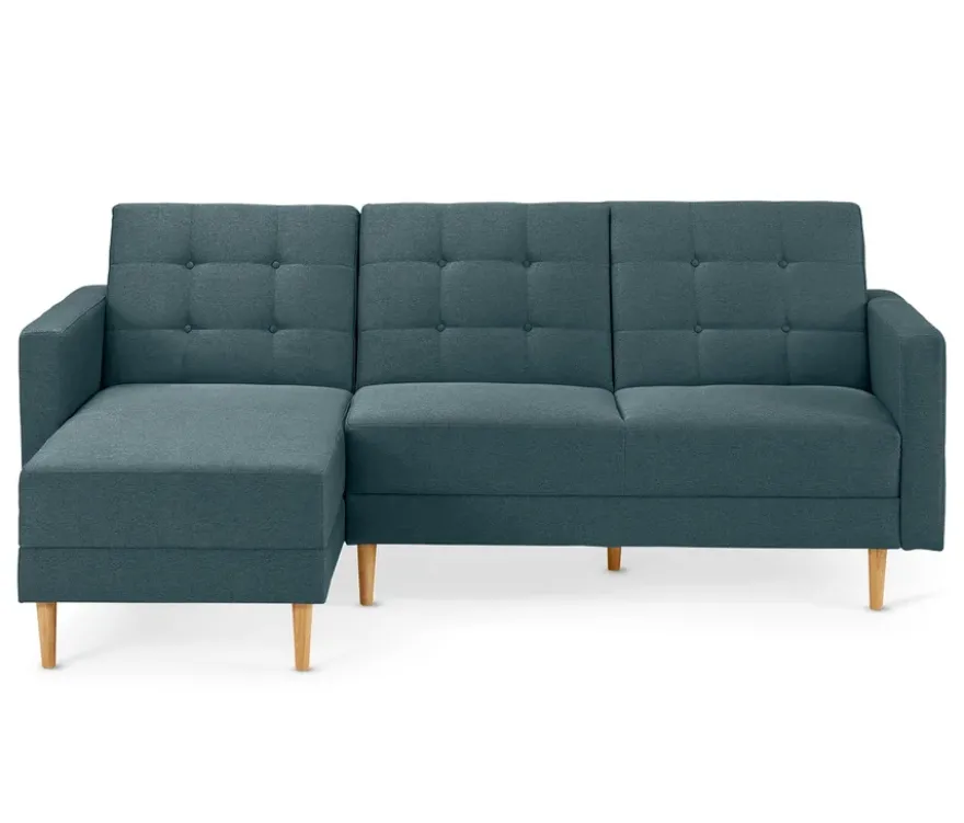 Federkern-Eckschlafsofa »Just Relax« mit Stauraumbank, blau-grau