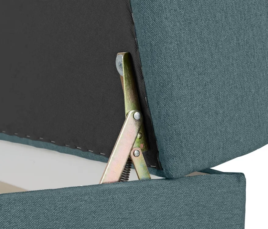 Federkern-Eckschlafsofa »Just Relax« mit Stauraumbank, blau-grau