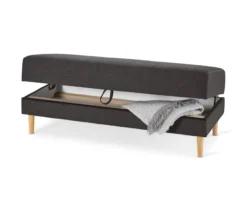 Federkern-Eckschlafsofa »Just Relax« mit Stauraumbank, dunkelgrau