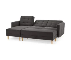 Federkern-Eckschlafsofa »Just Relax« mit Stauraumbank, dunkelgrau