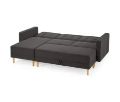 Federkern-Eckschlafsofa »Just Relax« mit Stauraumbank, dunkelgrau