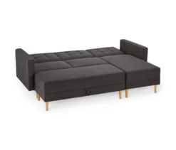 Federkern-Eckschlafsofa »Just Relax« mit Stauraumbank, dunkelgrau