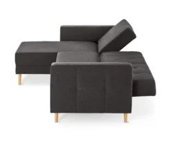 Federkern-Eckschlafsofa »Just Relax« mit Stauraumbank, dunkelgrau